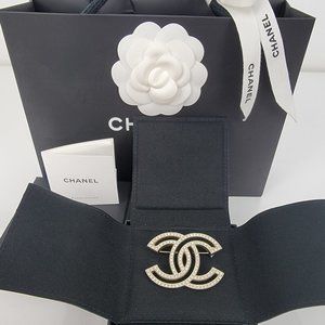 Chanel Crystal CC Brooch